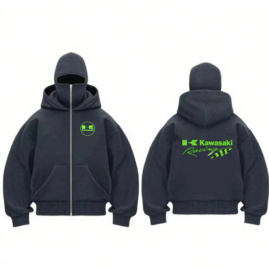 Men's Racing Zip Hoodie with Motorcycle Print