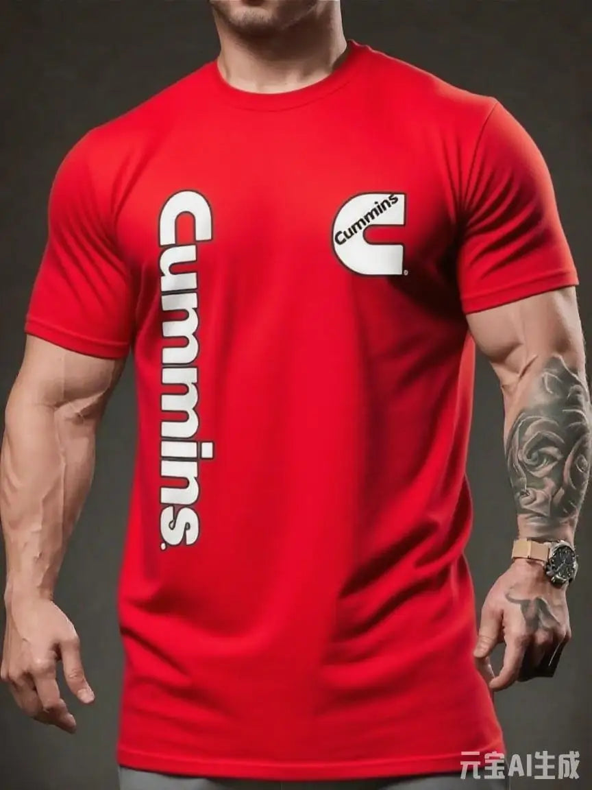 Pink Color Men's Cotton Graphic T-Shirt – Casual Round Neck Tee