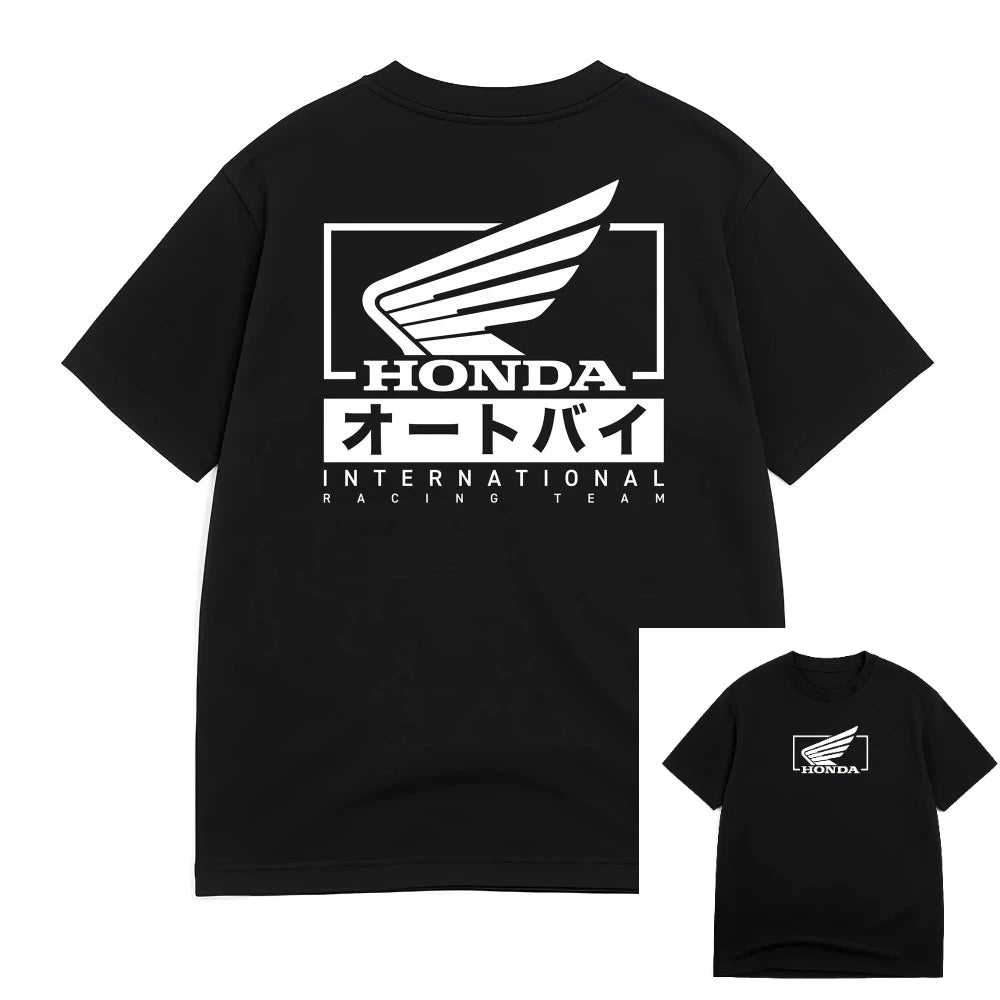black Color Retro Motorcycle Graphic T-Shirt For Men