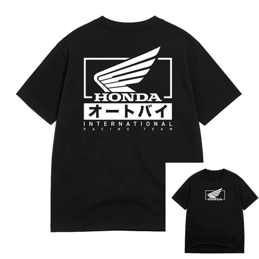 black Color Retro Motorcycle Graphic T-Shirt For Men