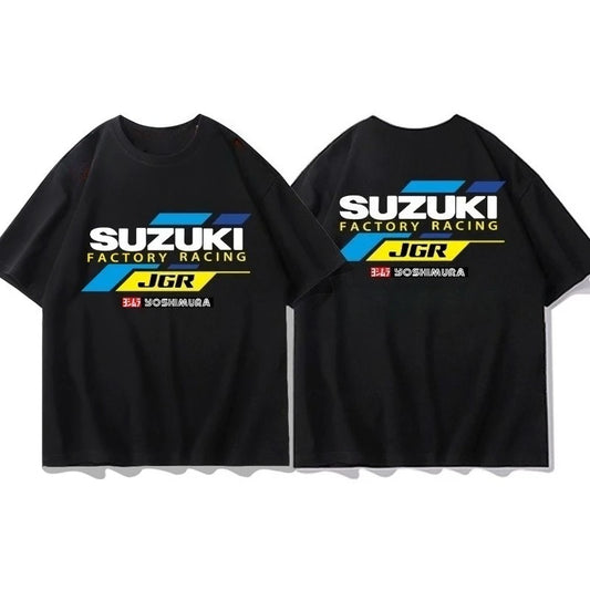 Men’s Cotton Motorcycle T-Shirt GSX Riding Graphic Top