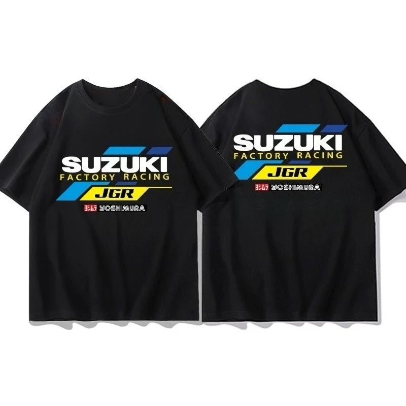 Men’s Cotton Motorcycle T-Shirt GSX Riding Graphic Top