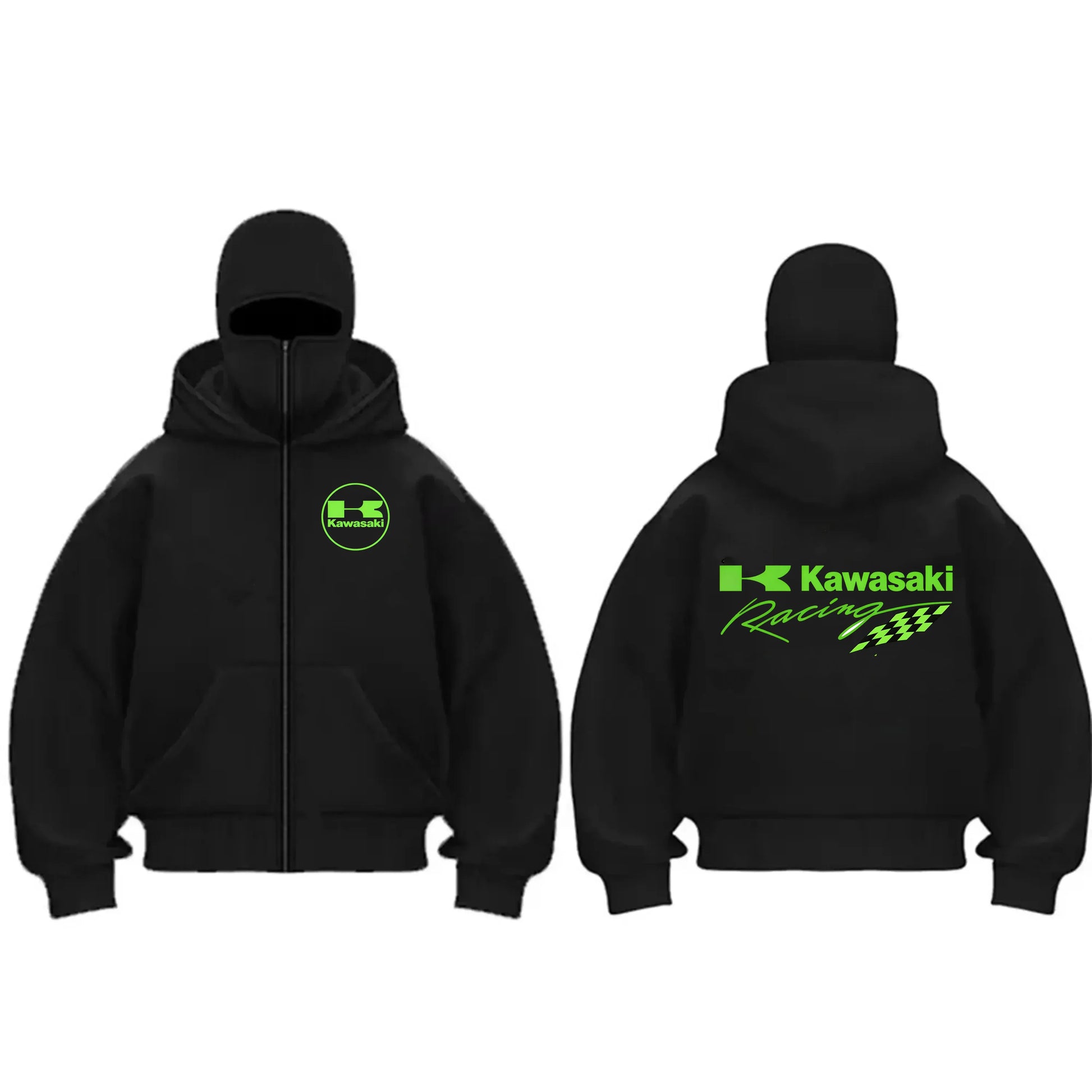 Men's Racing Zip Hoodie with Motorcycle Print