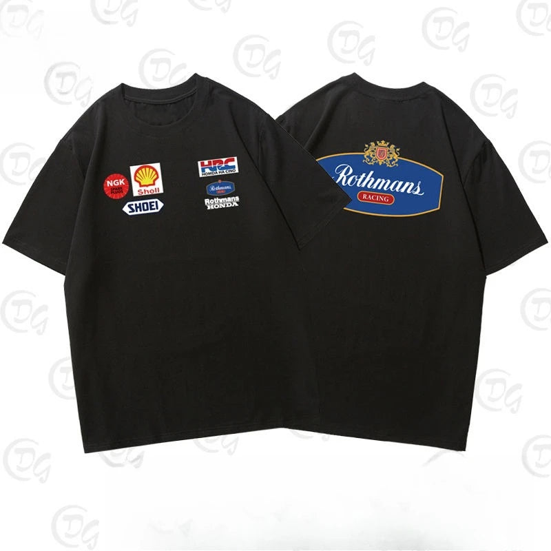 Men’s Motorcycle Graphic T‑Shirt Cotton Blend Oversized Fit