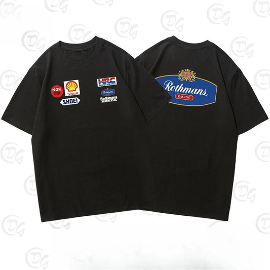 Men’s Motorcycle Graphic T‑Shirt Cotton Blend Oversized Fit