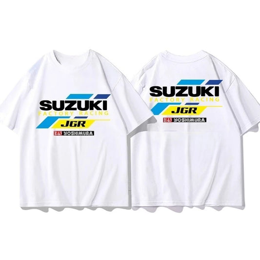 Men’s Cotton Motorcycle T-Shirt GSX Riding Graphic Top
