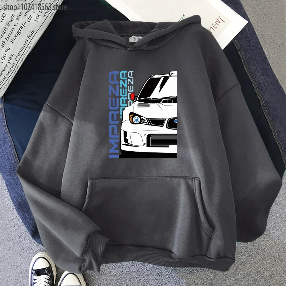 Dark Gray Color Initial D Anime Hoodie Streetwear Pullover With Fleece