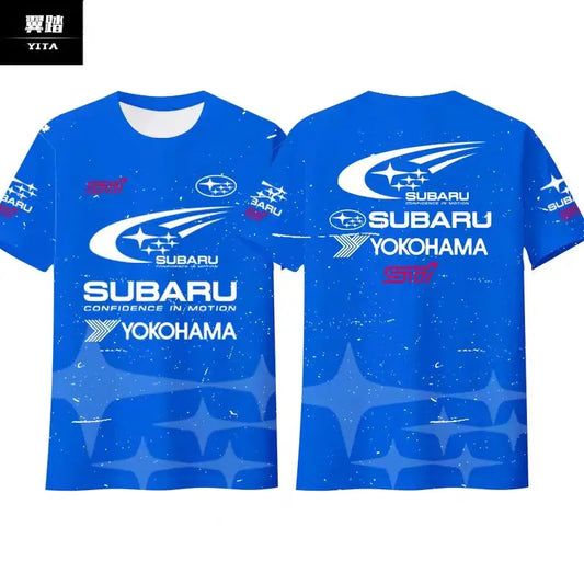 Turquoise Color JDM Leopard Car Graphic 3D T-Shirt For Men And Women