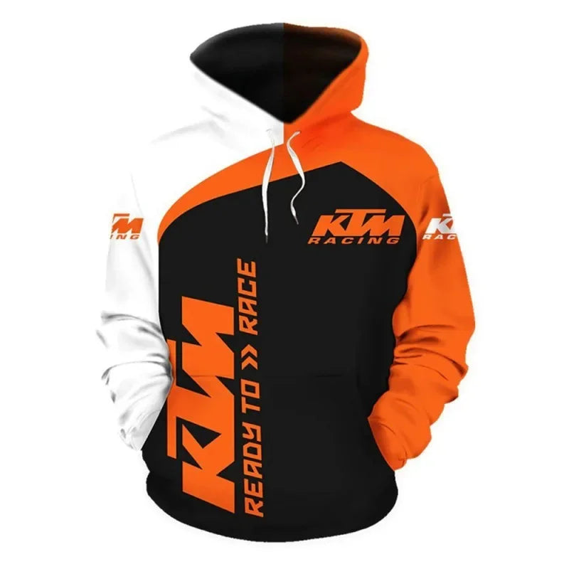 3D Motorcycle Graphic Sport Hoodie With Drawstring Hood