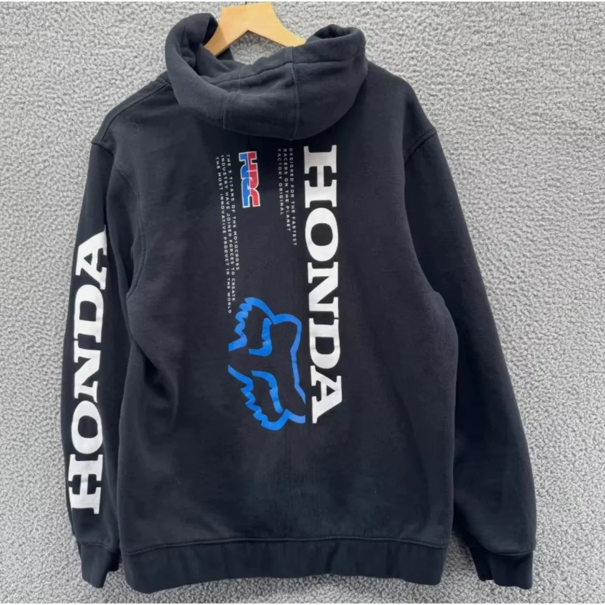 Men's Cotton Motorcycle Hoodie With Logo Print