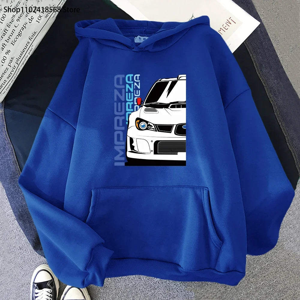 Blue Color Initial D Anime Hoodie Streetwear Pullover With Fleece