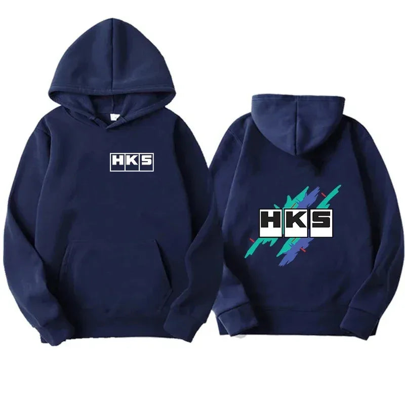 JDM Car Print Fleece Hoodie Pullover Unisex Casual