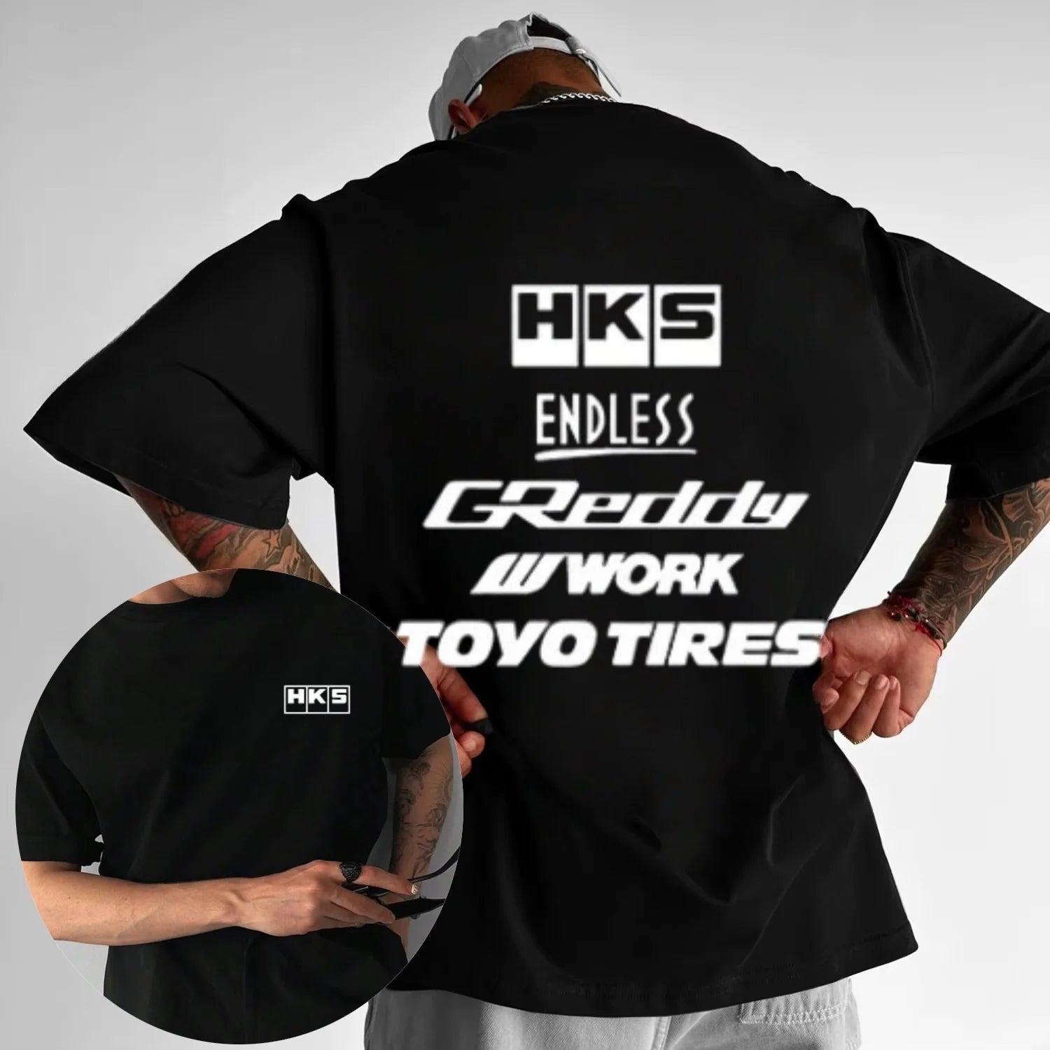 Men’s JDM Car Graphic T-Shirt Casual Cotton Blend
