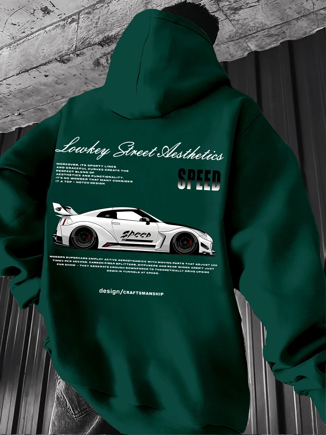 Men's Racing Car Graphic Hoodie Streetwear Pullover
