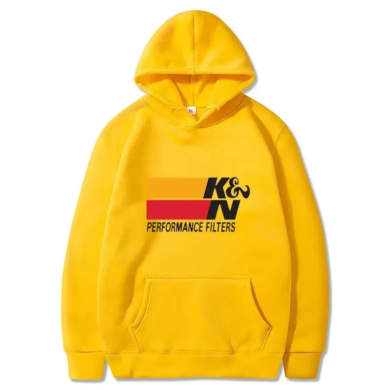 Yellow Color Men's Graphic Pullover Hoodie For Car Enthusiasts