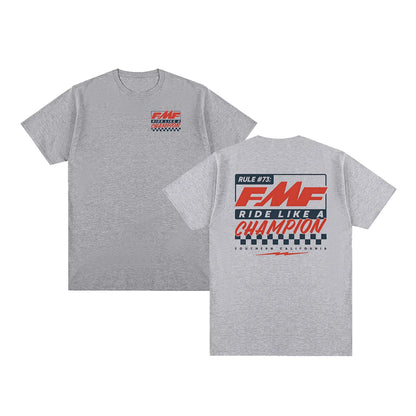 2 Color Vintage Racing Graphic Cotton T-Shirt Casual Streetwear