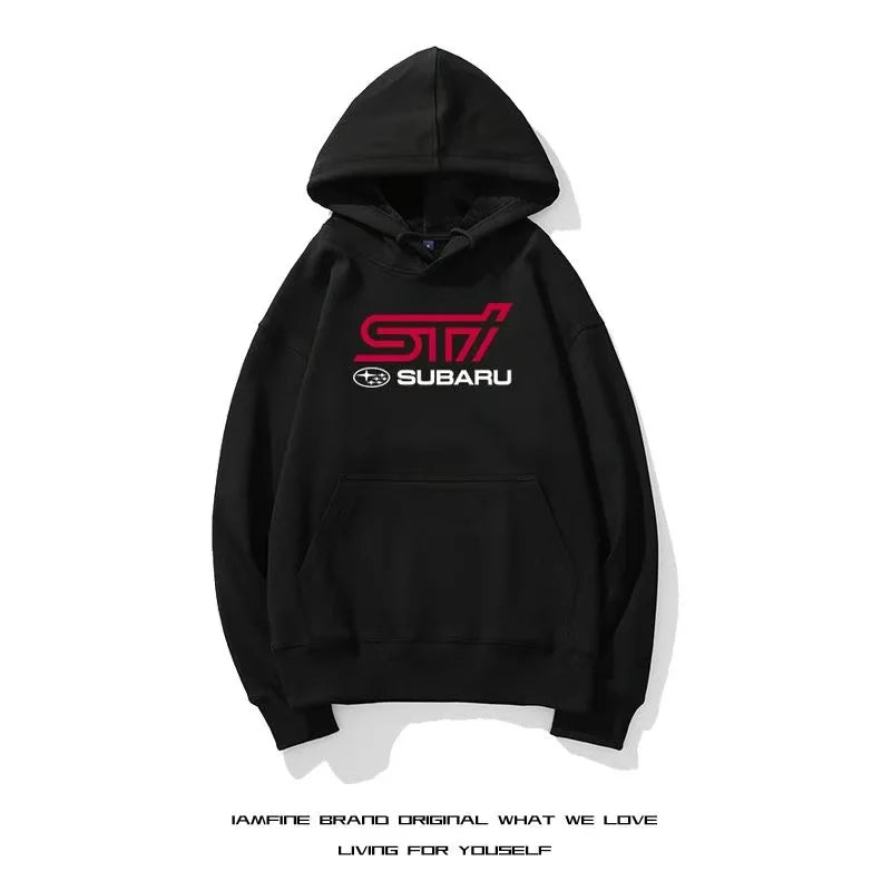 Rally Car Fan Hooded Jacket With Zipper Closure