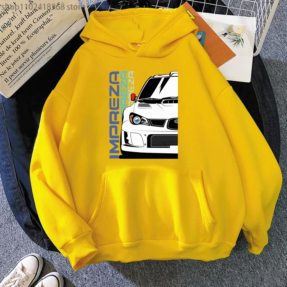Yellow Color Initial D Anime Hoodie Streetwear Pullover With Fleece