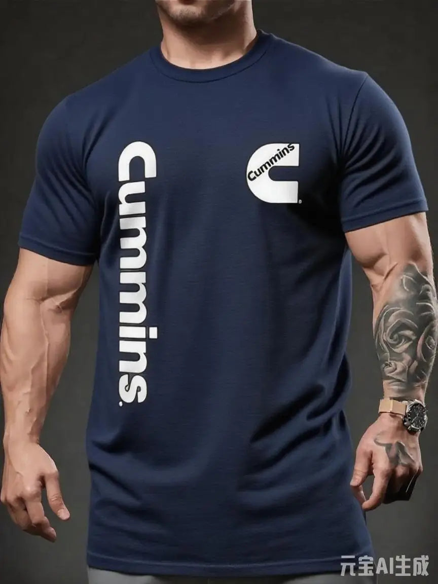 Men's Cotton Graphic T-Shirt – Casual Round Neck Tee