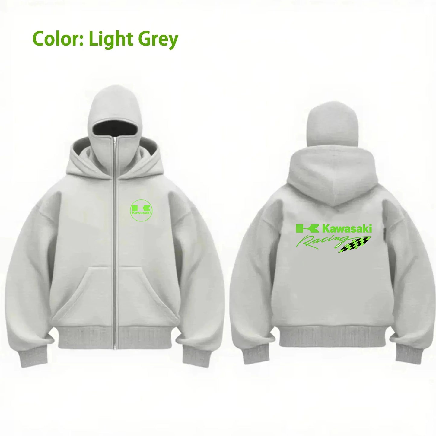 Men's Racing Zip Hoodie with Motorcycle Print