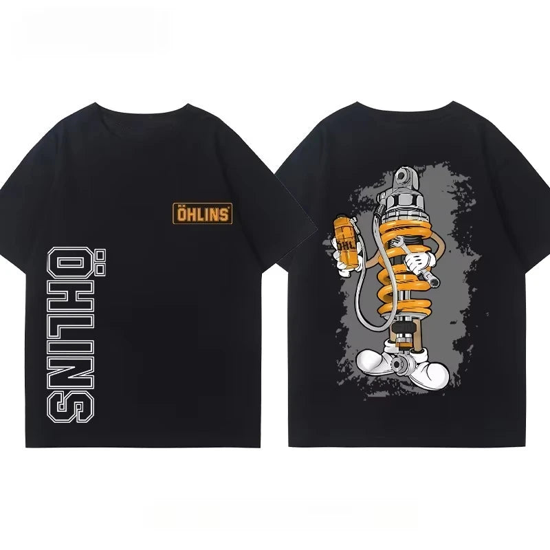 Casual Graphic Car Club T-Shirt Crew Neck Cotton Top