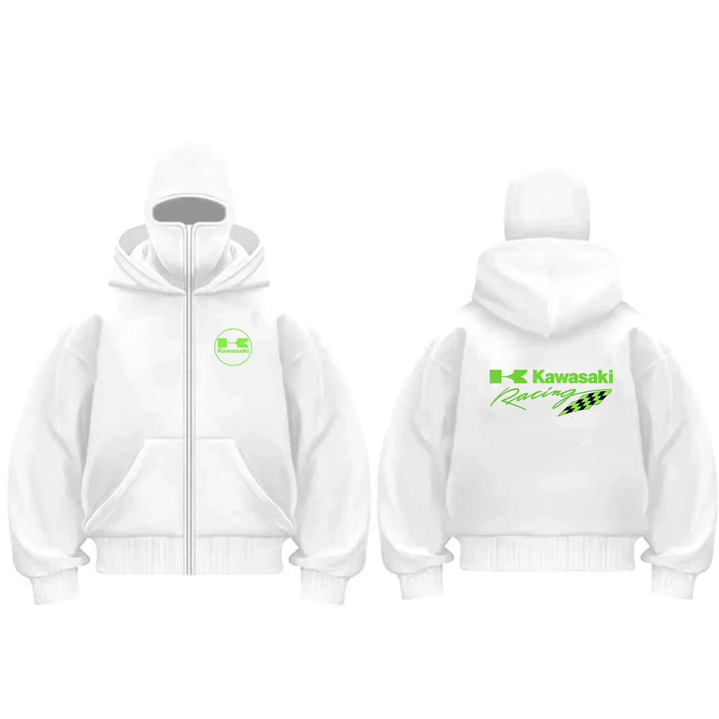 Men's Racing Zip Hoodie with Motorcycle Print