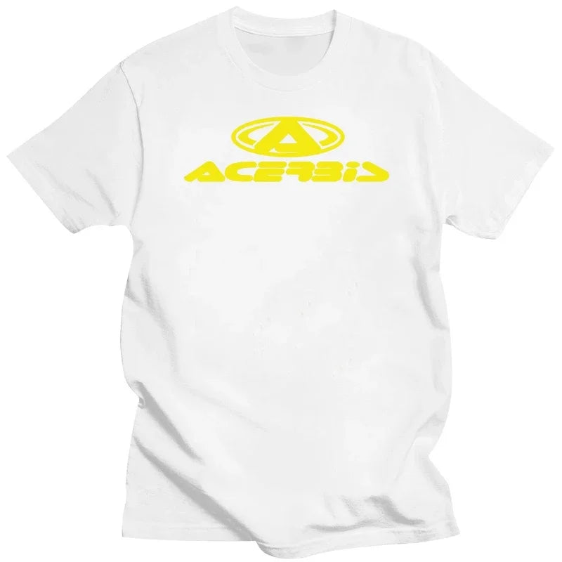 whiteMen Color Motocross Graphic Cotton T-Shirt – Breathable Casual Tee