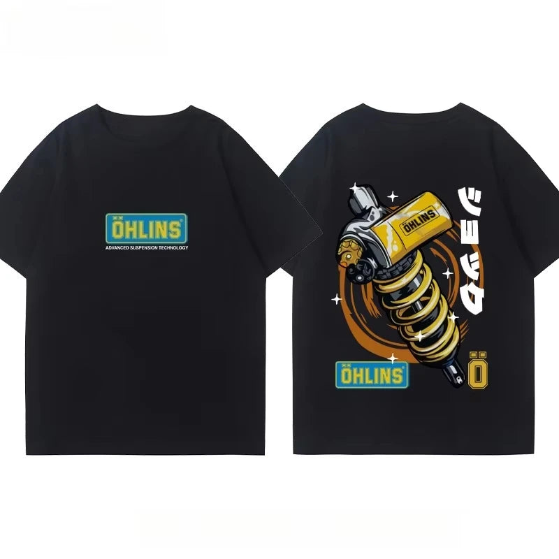 Casual Graphic Car Club T-Shirt Crew Neck Cotton Top