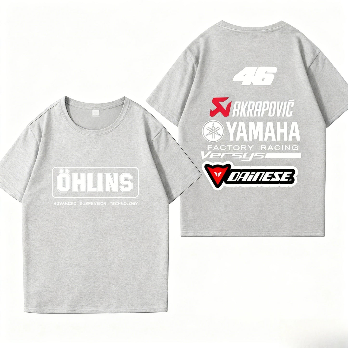 4 Color Casual Motorcycle Graphic Cotton Crewneck T-Shirt