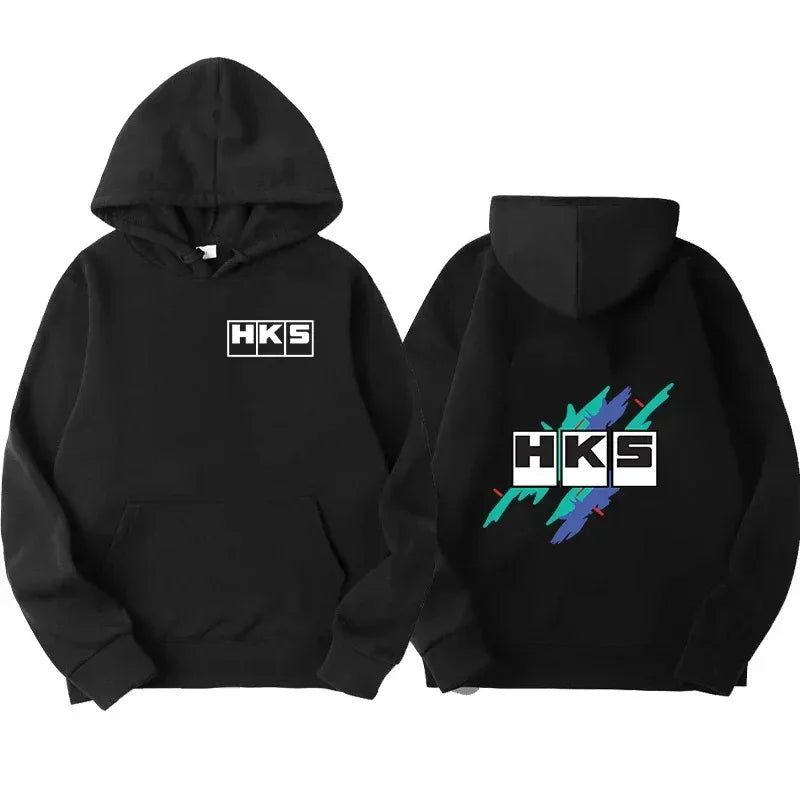 JDM Car Print Fleece Hoodie Pullover Unisex Casual