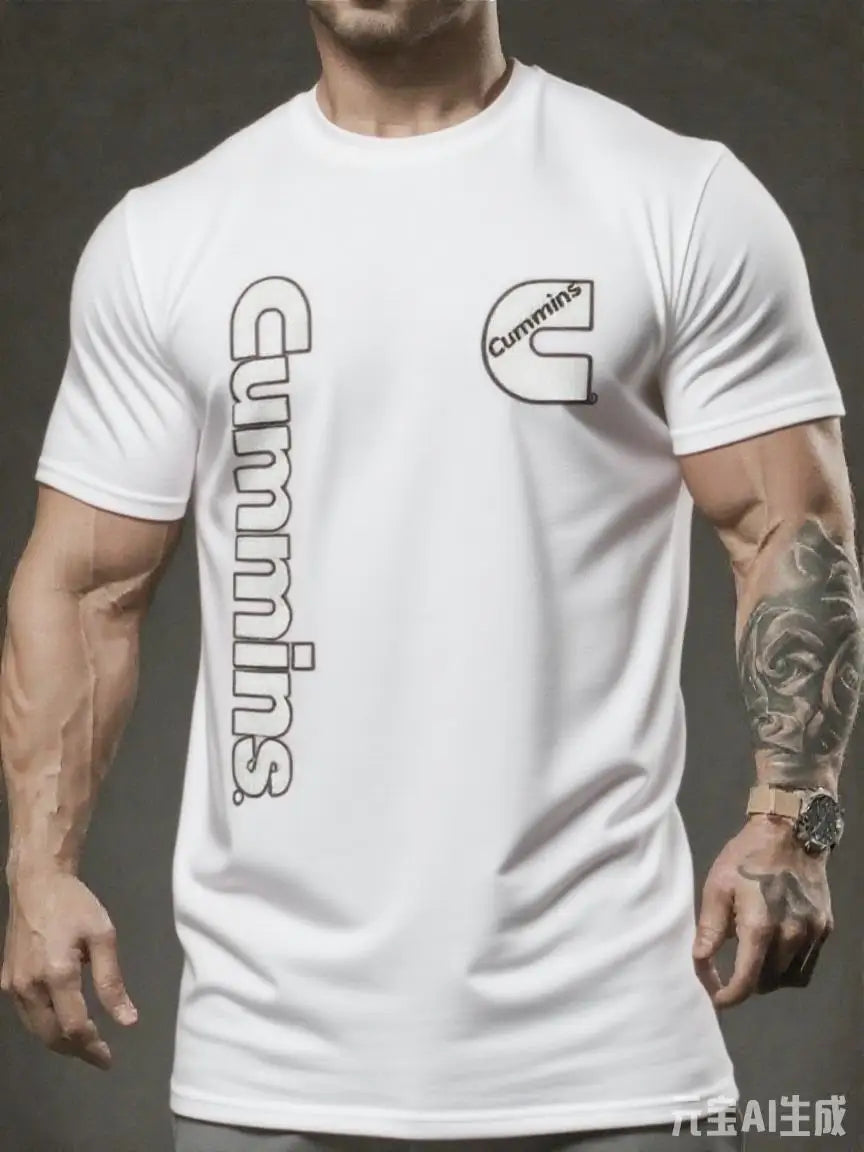 WHITE Color Men's Cotton Graphic T-Shirt – Casual Round Neck Tee