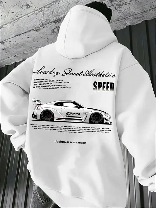 Men's Racing Car Graphic Hoodie Streetwear Pullover