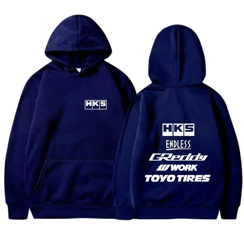 navy Color JDM Streetwear Hoodie With Modified Car Graphic Pullover
