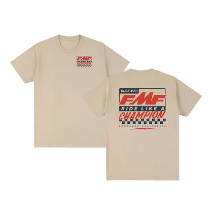 3 Color Vintage Racing Graphic Cotton T-Shirt Casual Streetwear
