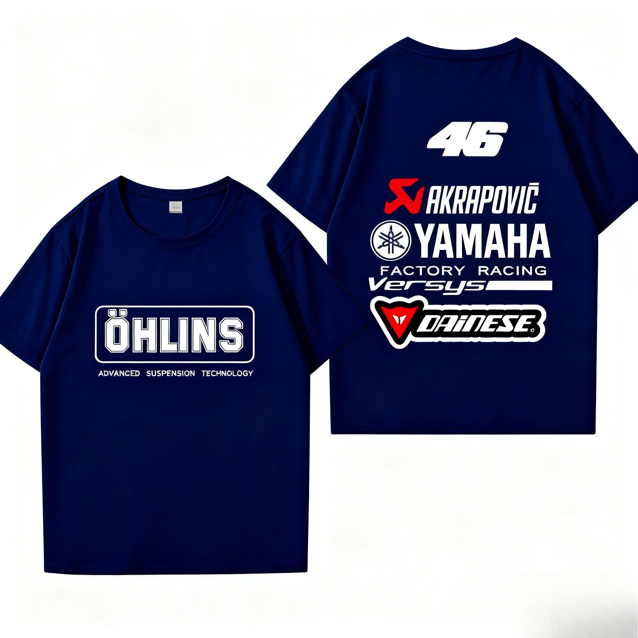 Casual Motorcycle Graphic Cotton Crewneck T-Shirt