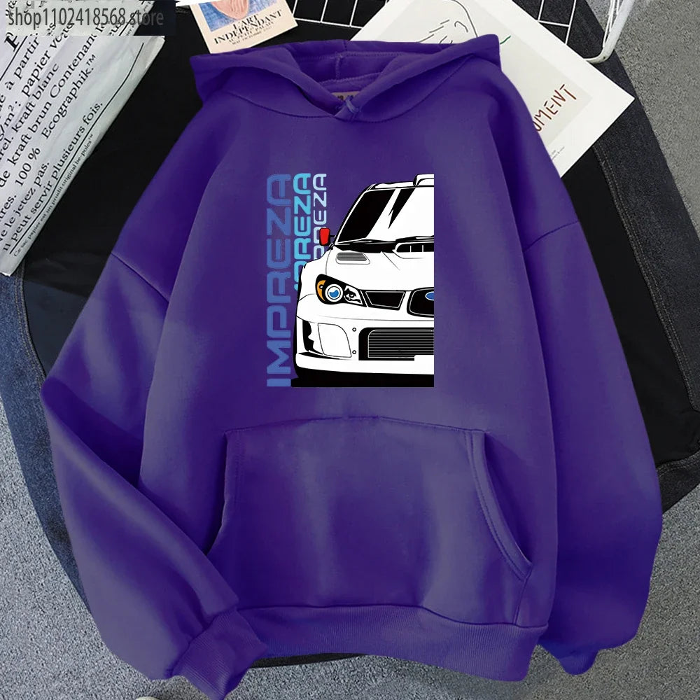 Purple Color Initial D Anime Hoodie Streetwear Pullover With Fleece