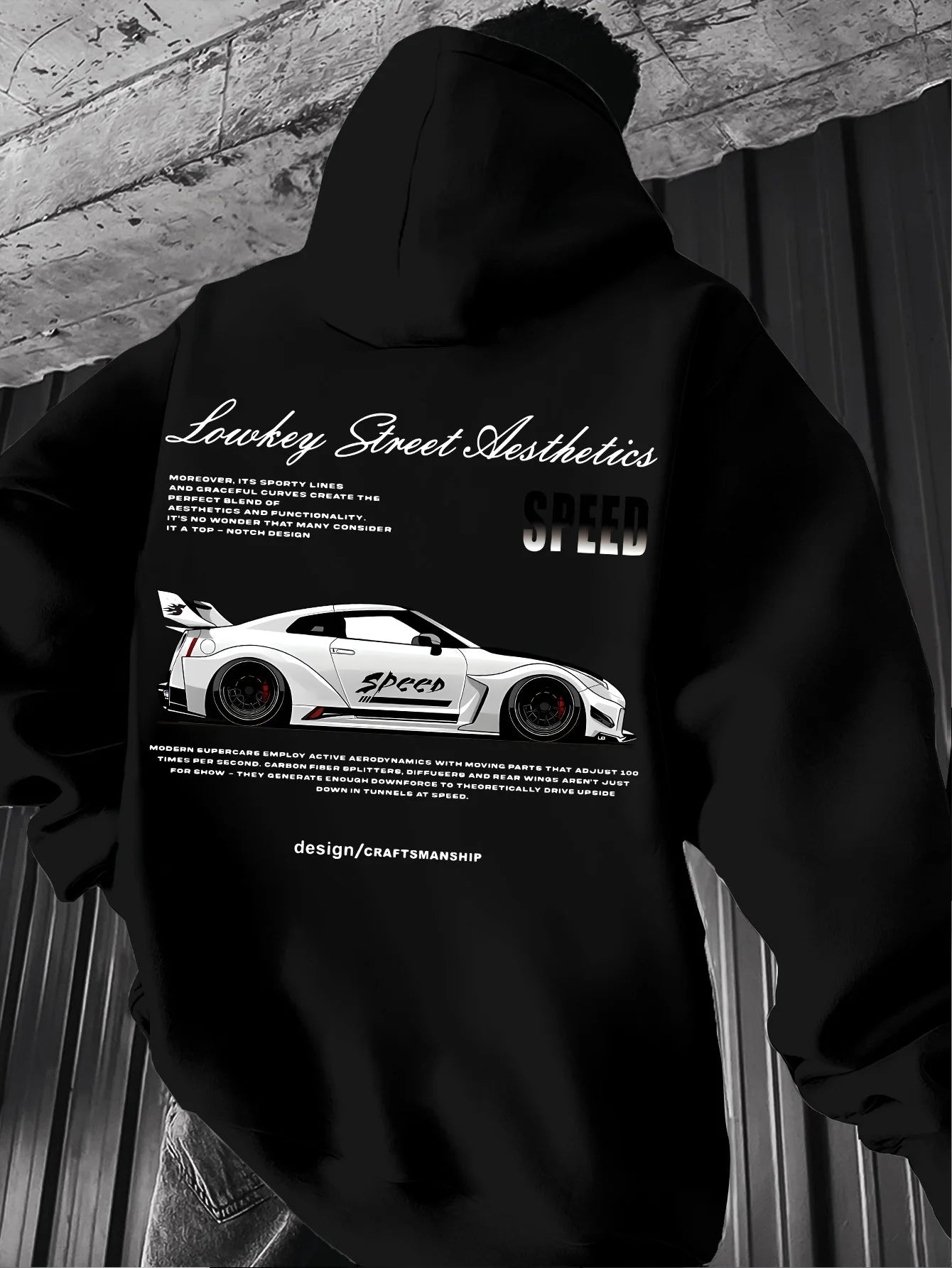 Men's Racing Car Graphic Hoodie Streetwear Pullover