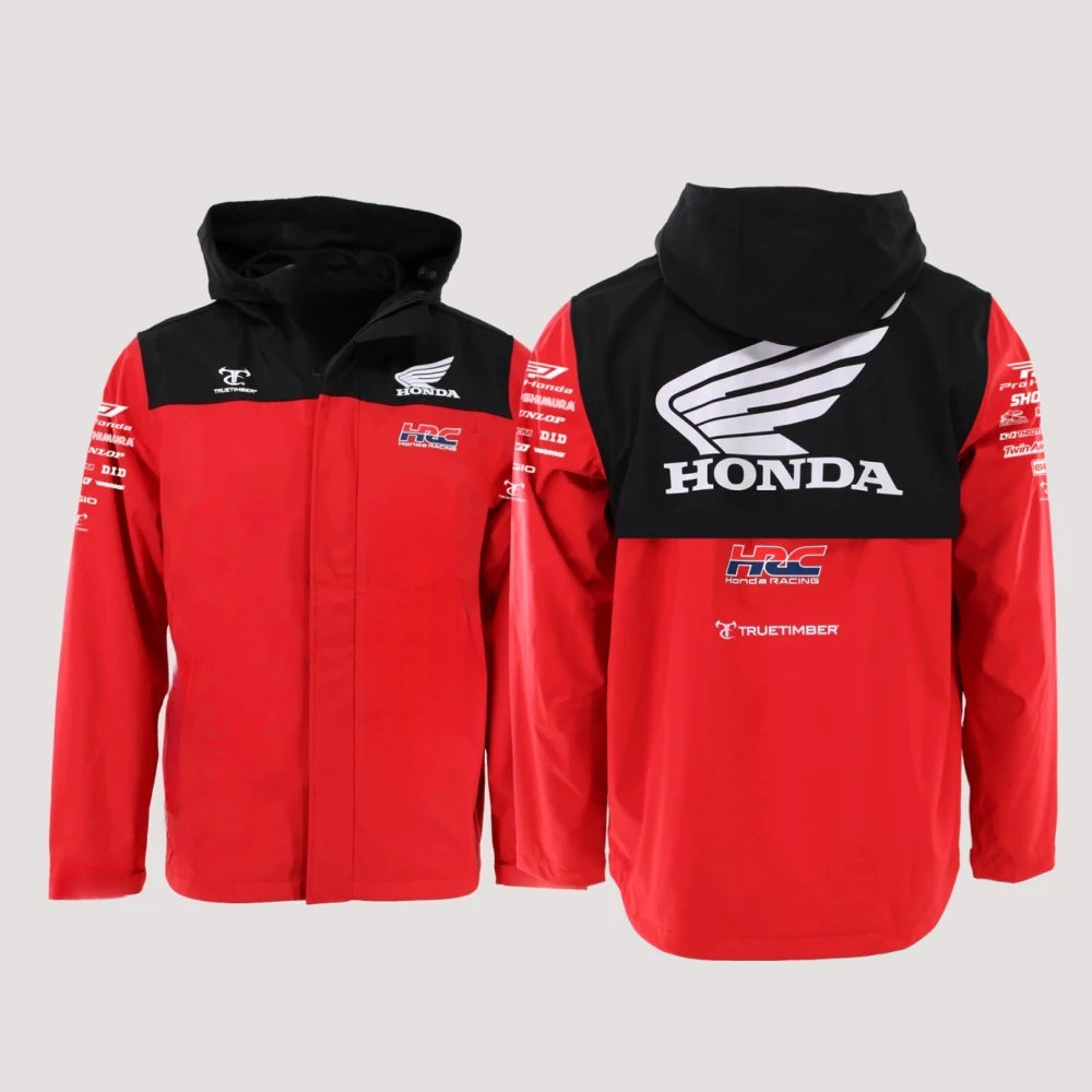 Lightweight Moto Windbreaker Jacket With Hood
