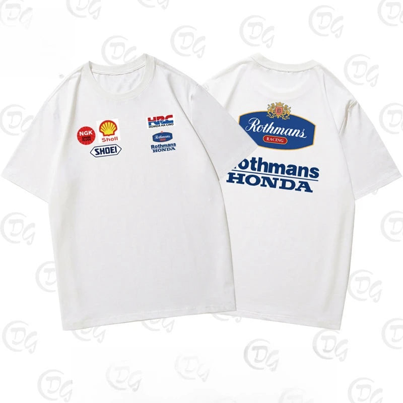 Men’s Motorcycle Graphic T‑Shirt Cotton Blend Oversized Fit